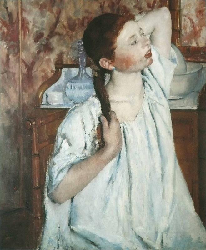 Mary Cassatt Girl Arranging Her Hair 1886 oil painting image